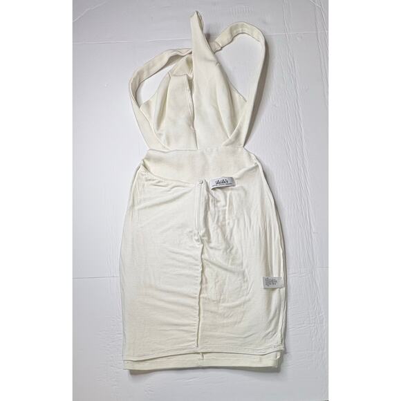 Lulu's What a Looker Bodycon Cream Mini Dress SMALL Soft Girl Backless Party - Picture 10 of 13